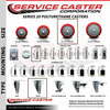 Service Caster 4'' Red Polyurethane Wheel Swivel 7/16'' Grip Ring Stem Caster SCC-GR20S414-PPUB-RED-716138